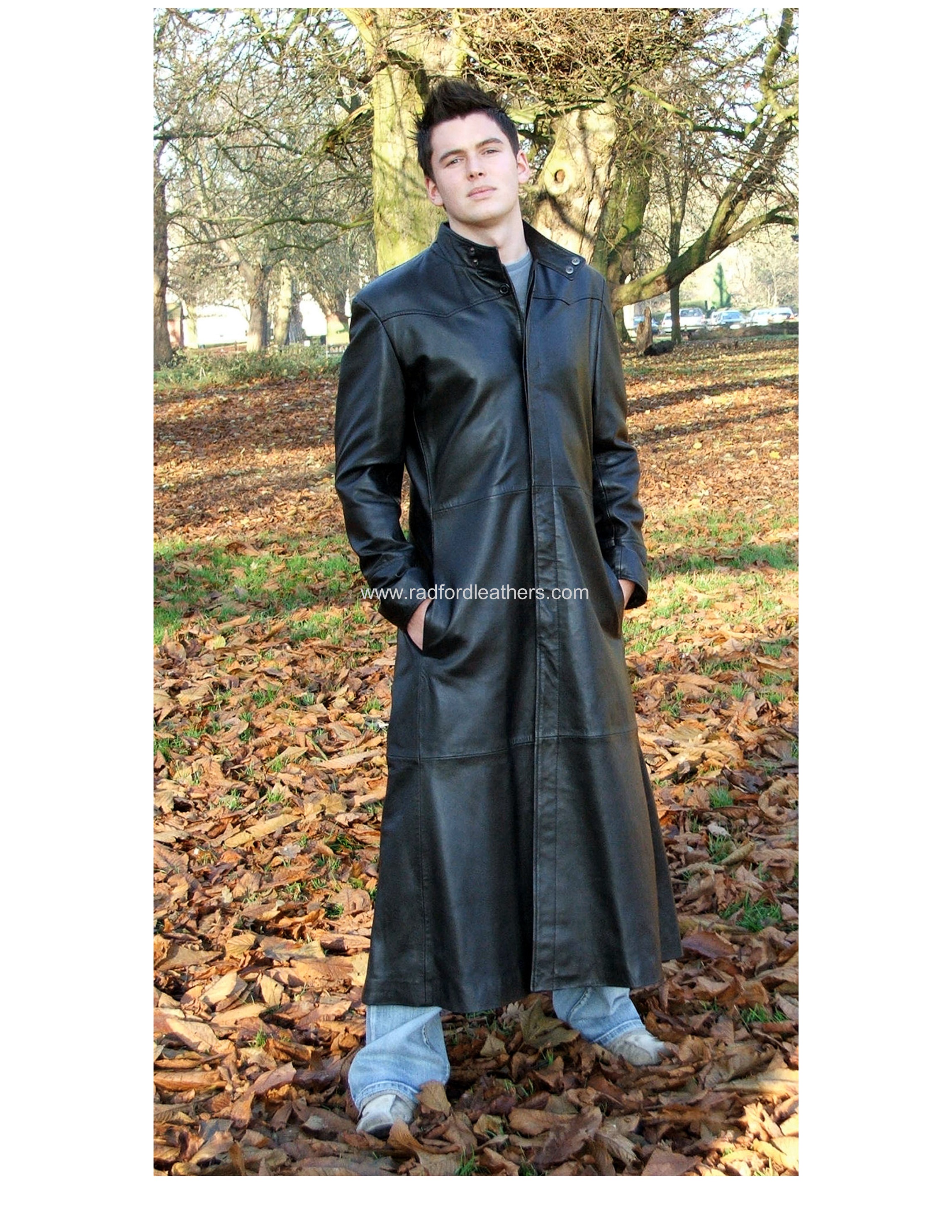 Men S Matrix Style Long Leather Coat Radford Fashions Men S Matrix Style Long Leather Coat