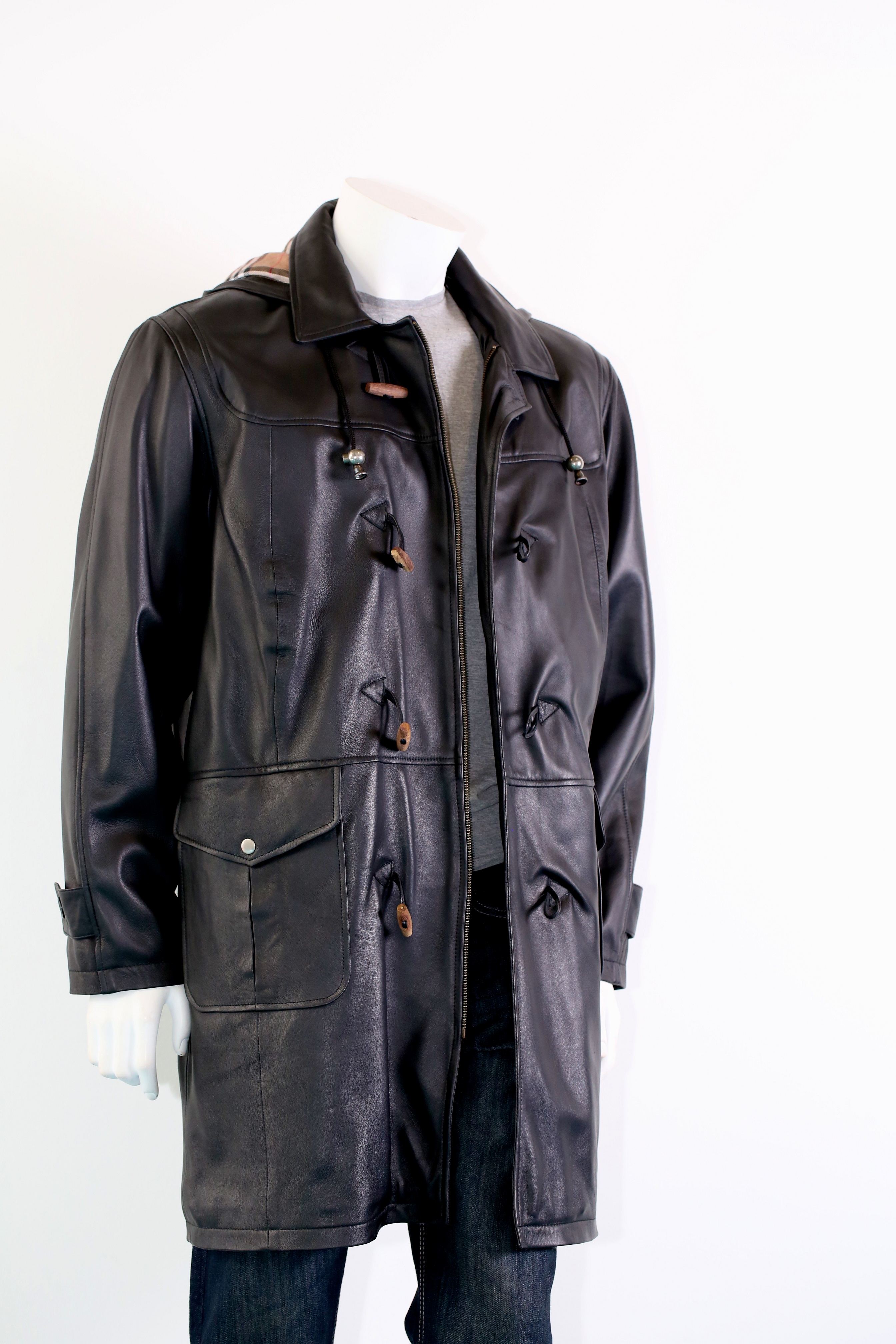 Men's Leather Duffle Coat Radford Leathers