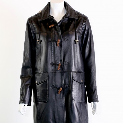 Mens Leather Duffle Coat - Coat Nj
