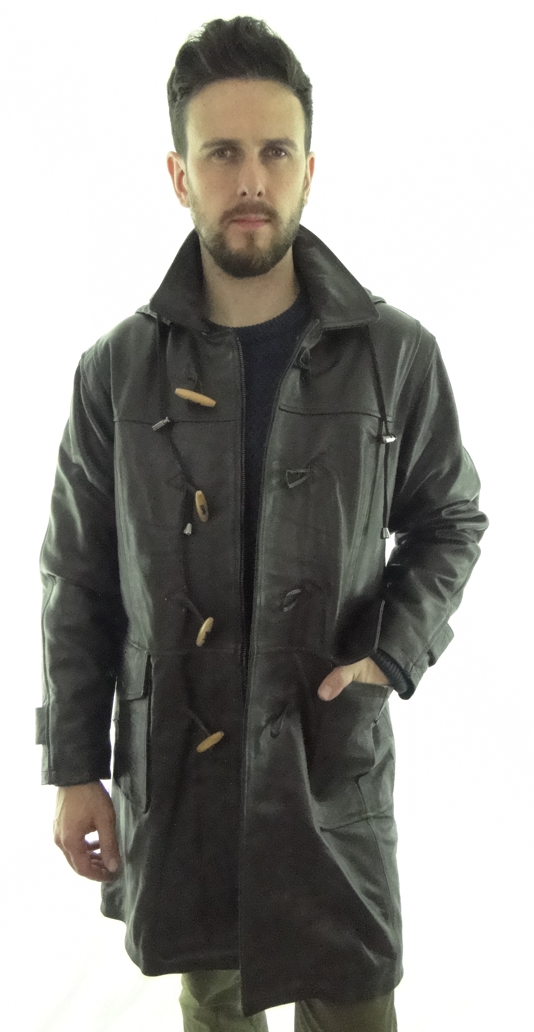 Men's Leather Duffle Coat Radford Leathers
