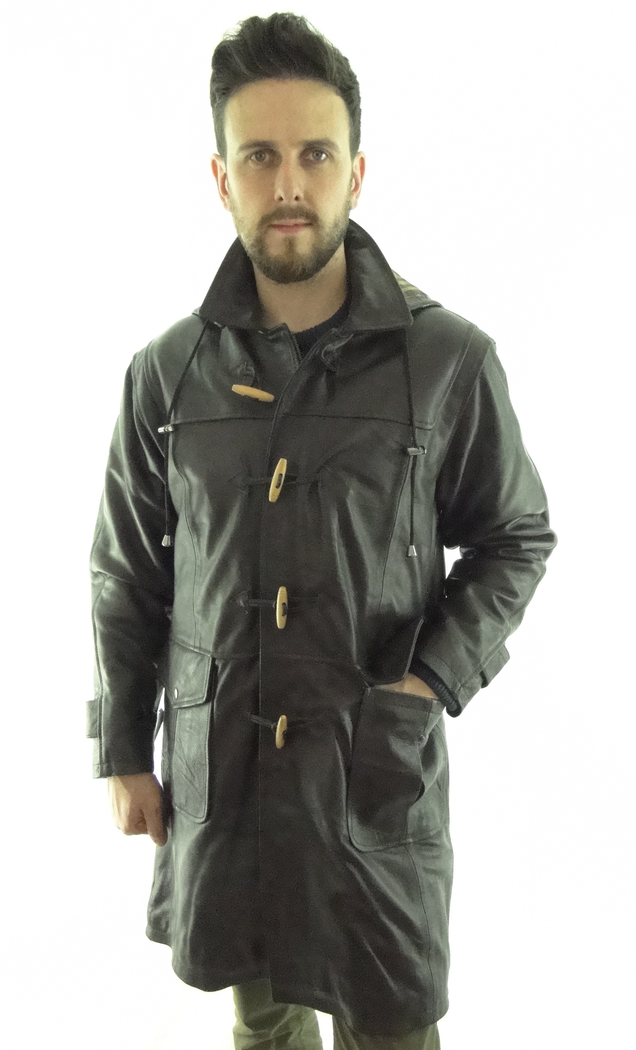 Men's Leather Duffle Coat Radford Leathers