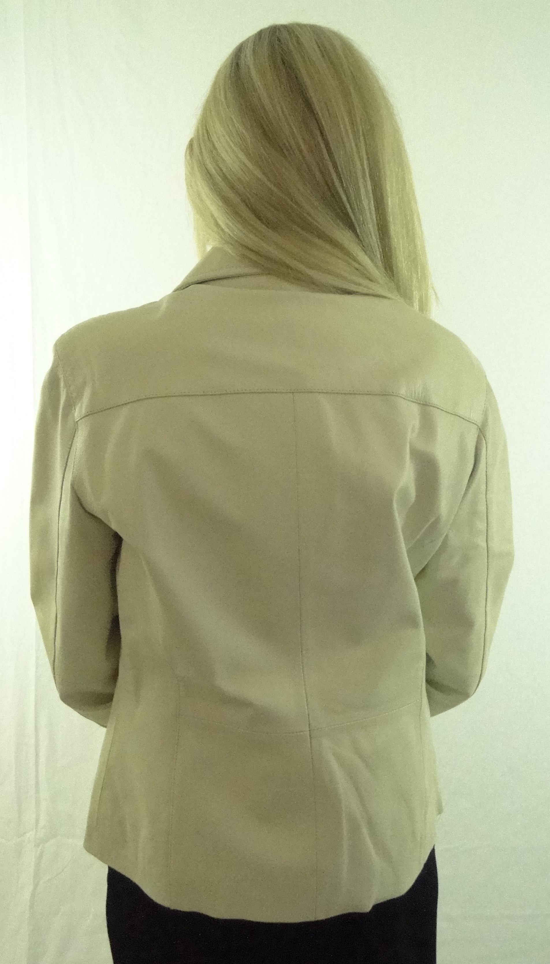 Ladies Short Ivory Leather Jacket by Radford Leathers