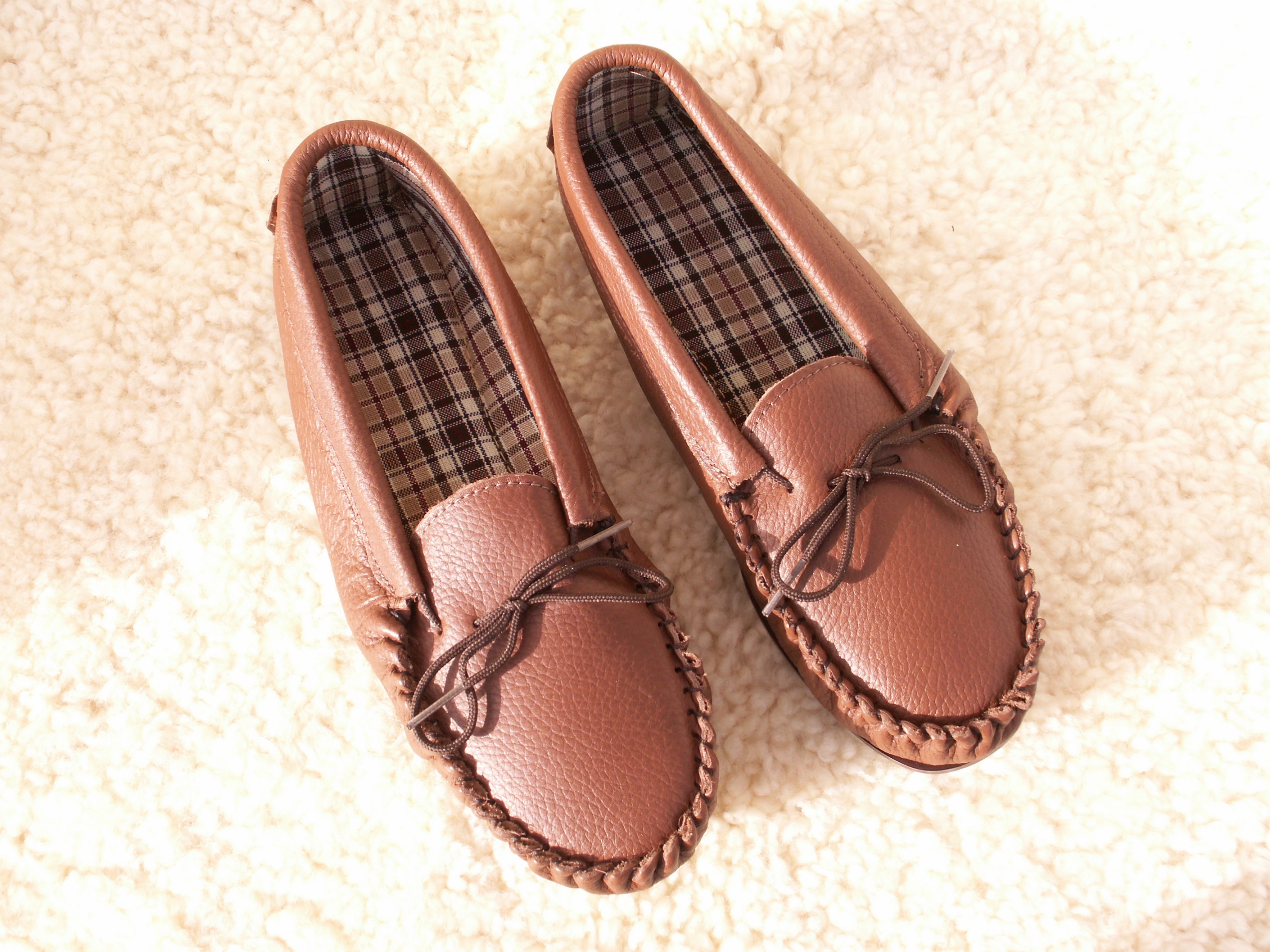 mens leather moccasin slippers