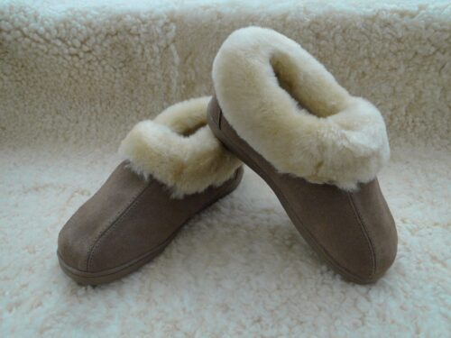 Ladies Genuine Sheepskin Full Collar Slippers - Gemma - By Draper of Glastonbury