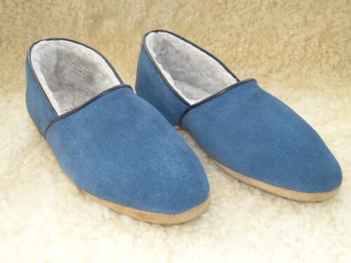 Men's Real Sheepskin Slippers Denim Look