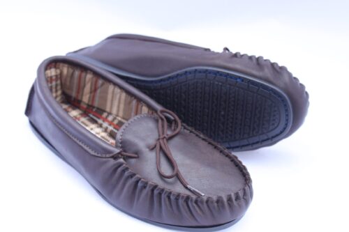 Men's Leather Moccasins Style Slipper - Image 3