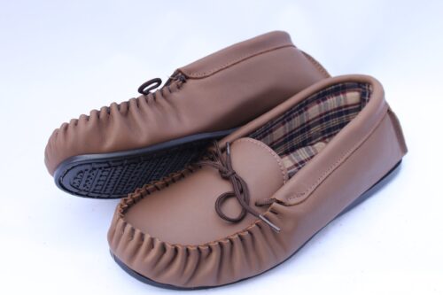 Men's Leather Moccasins Style Slipper - Image 4