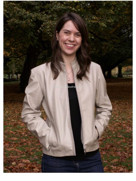 Ladies Quality Short Leather Zipped Jacket