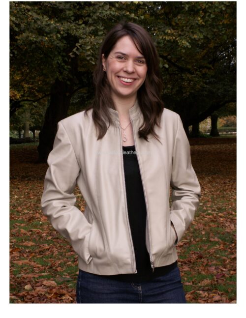 Ladies Quality Short Leather Zipped Jacket