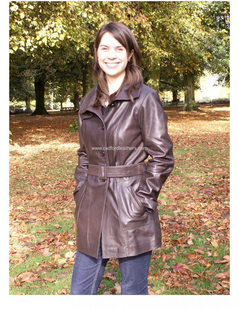 Ladies 3/4 length ladies leather coats