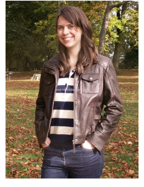 Ladies Short Leather Jacket - Image 2