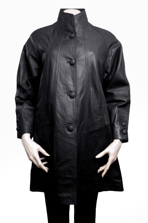 Ladies Leather Swing Coat - Image 6