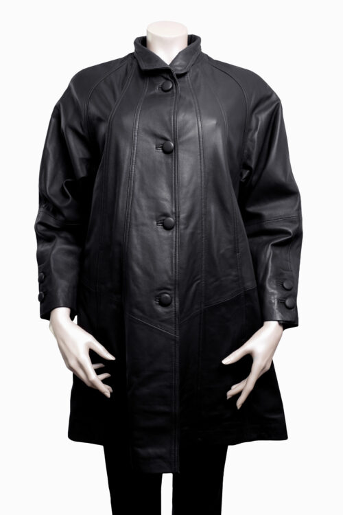 Ladies Leather Swing Coat - Image 11