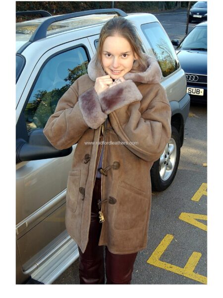 Ladies Sheepskin Duffle Coat