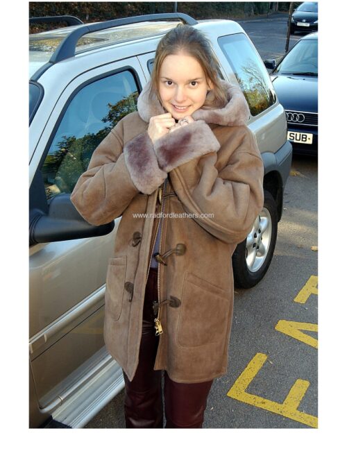 Ladies Sheepskin Duffle Coat