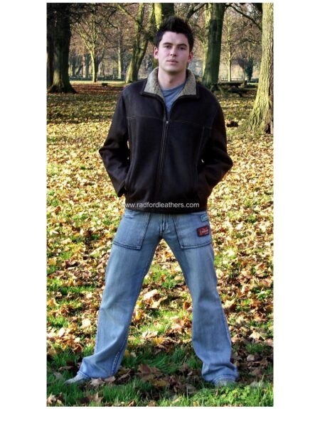 Men's Zipped Short Sheepskin Jacket