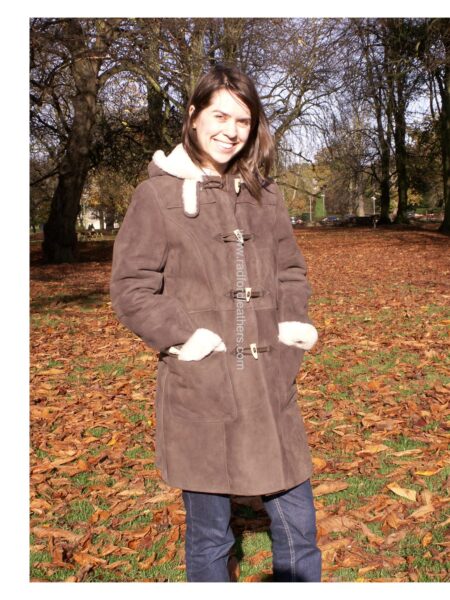 Ladies Sheepskin Duffle Coat
