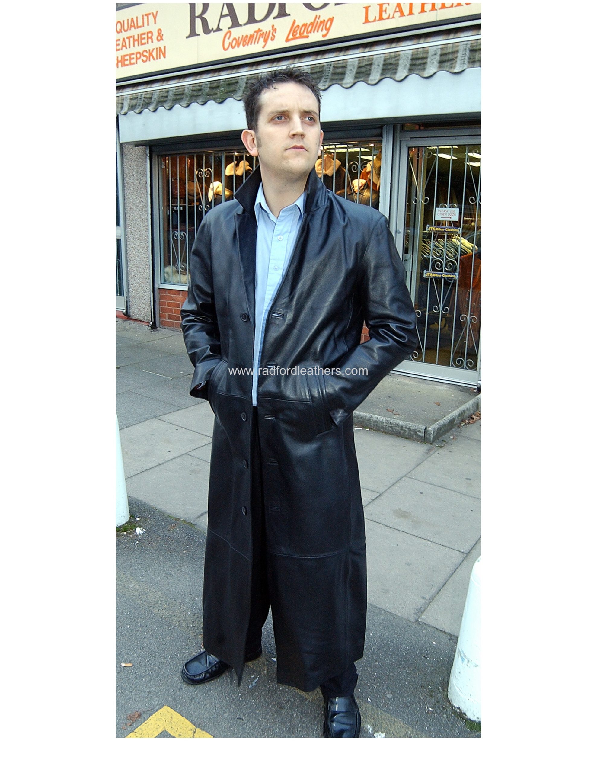 Men’s Long Leather Single Breasted Coat – Radford Leather Fashions ...