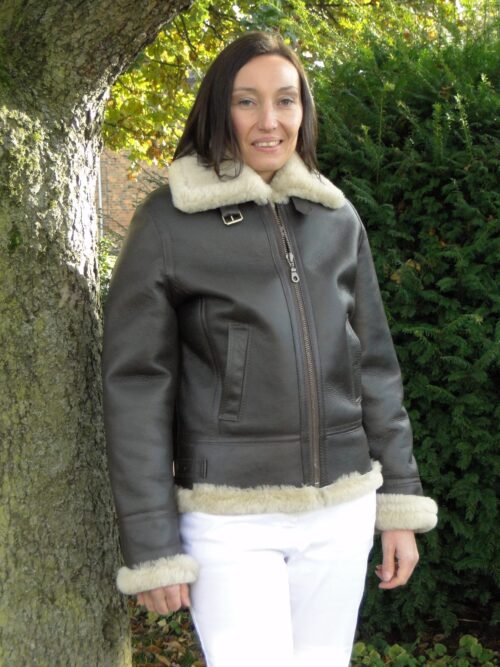 Ladies Genuine Sheepskin Flying Jacket - Image 2