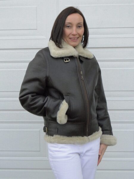 Ladies Genuine Sheepskin Flying Jacket