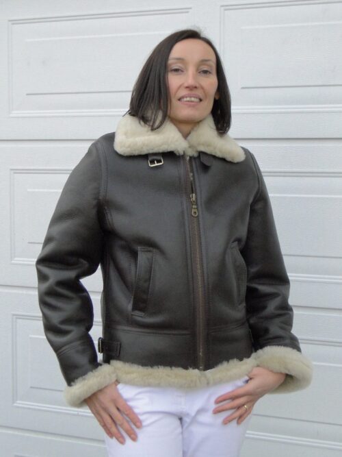 Ladies Genuine Sheepskin Flying Jacket - Image 3