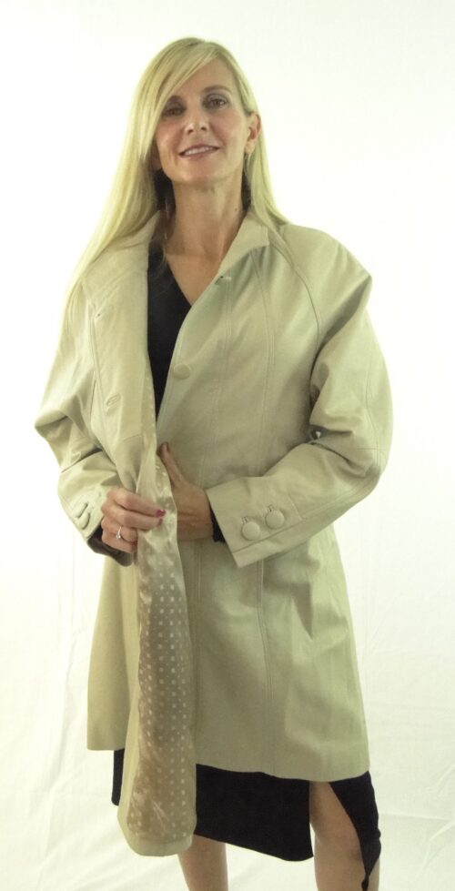 Ladies Leather Swing Coat