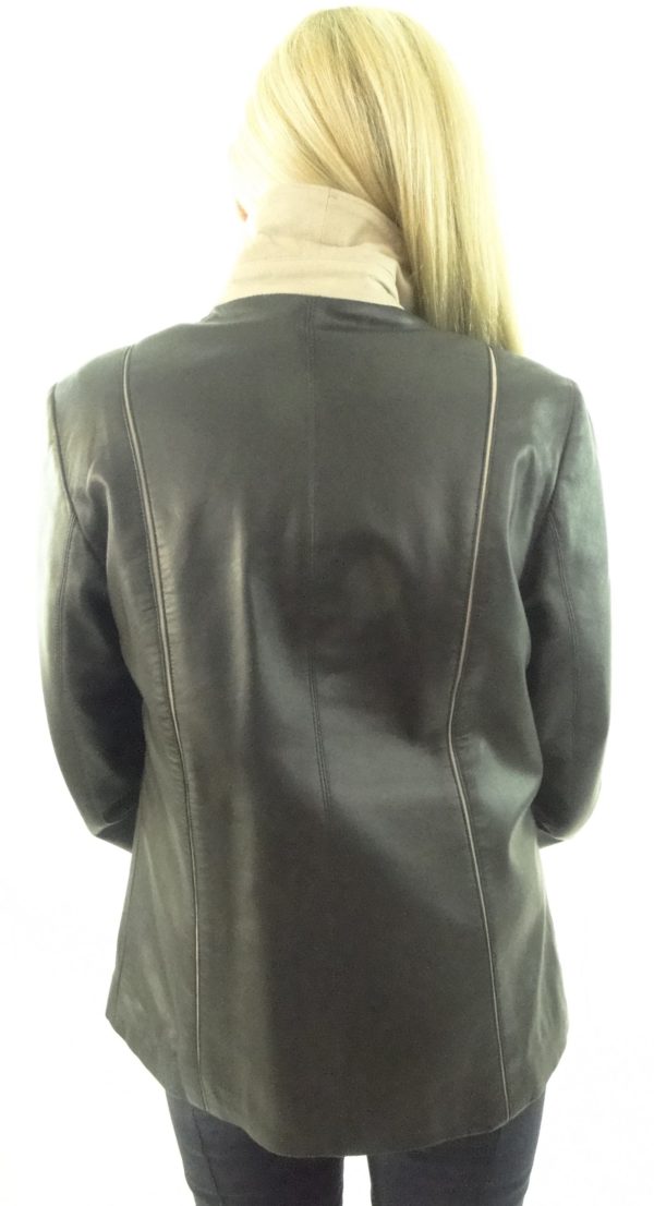 Short Ladies Leather Jacket with