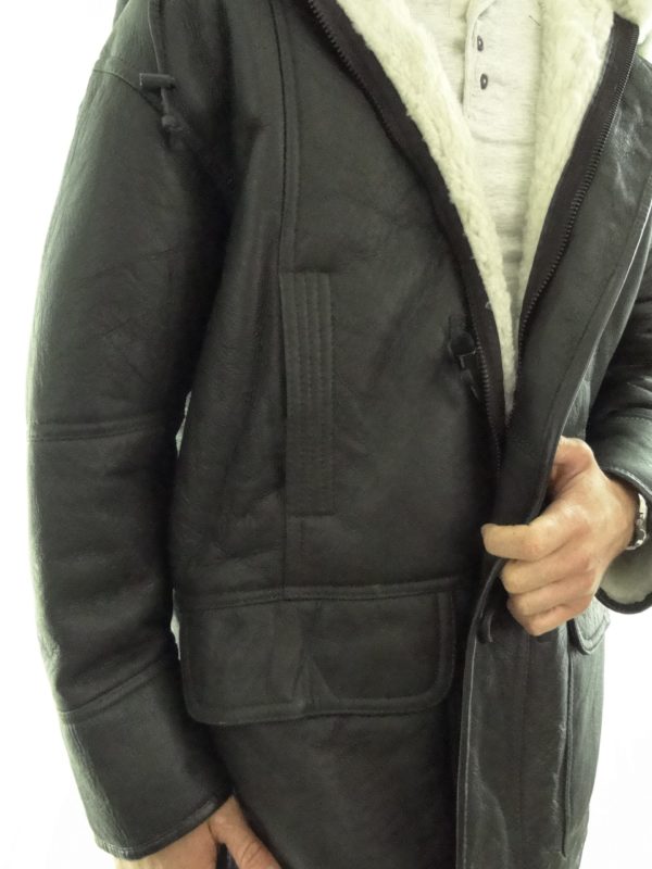 Men's Sheepskin Duffle Coat (Leather Finish)