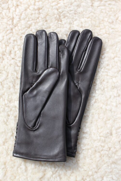 Ladies Leather Gloves with Cross-Stitch Detail - Image 11