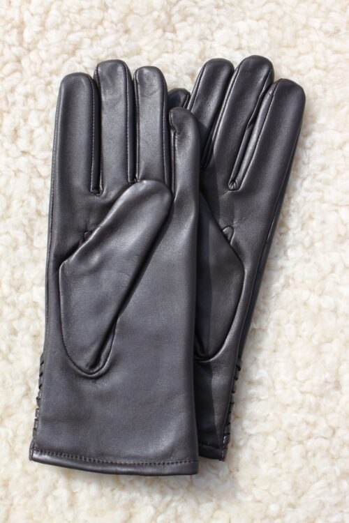 Ladies Leather Gloves with Cross-Stitch Detail - Image 12
