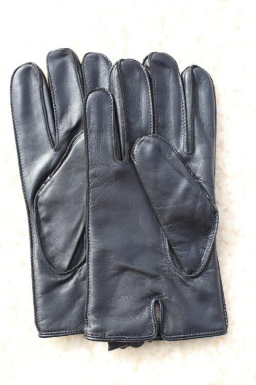 Men's Black Leather Gloves - Image 2