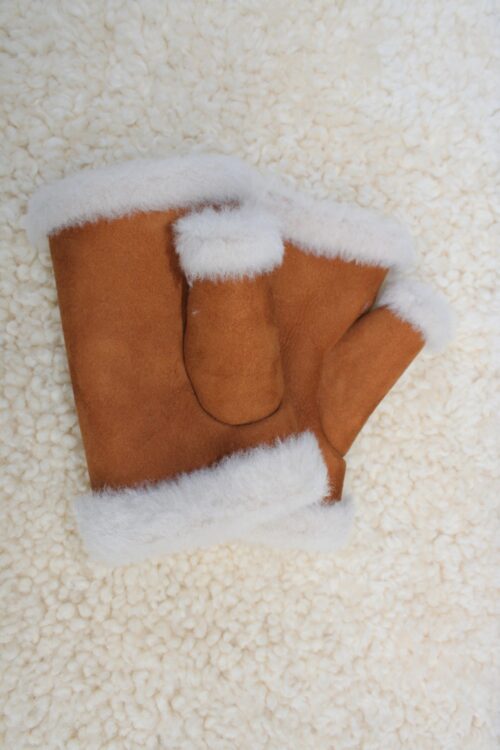 Ladies' Fingerless Sheepskin Gloves - Image 3