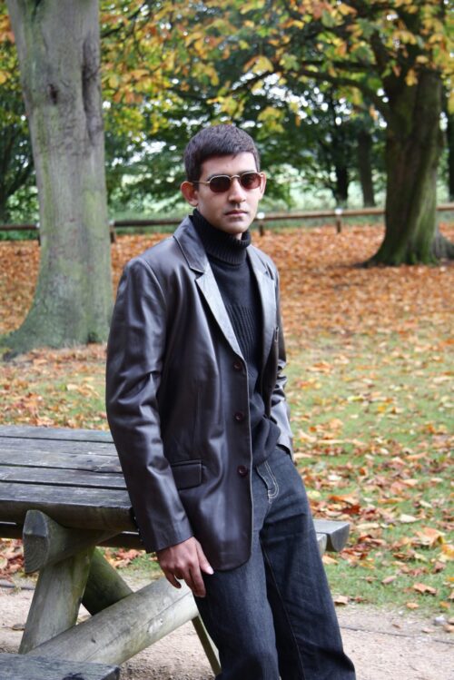 Men's 3 Button Classic Leather Jacket - Image 2