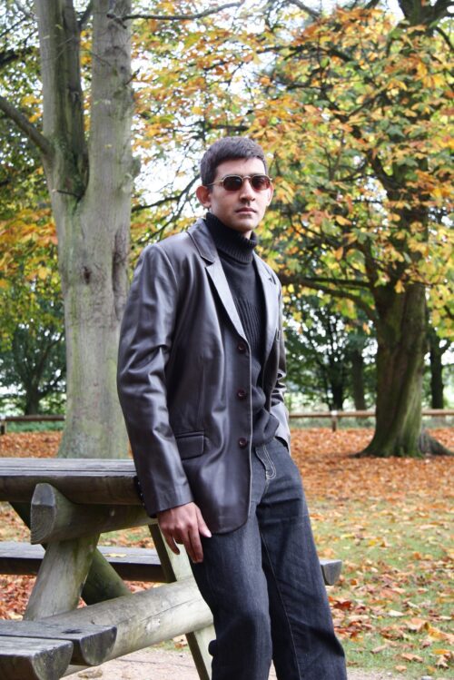 Men's 3 Button Classic Leather Jacket