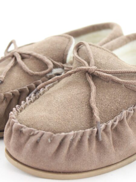 Ladies Suede Mocassin Slippers with Wool Lining