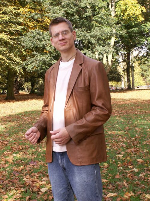 Men's Two Button Classic Leather Jacket - Image 2