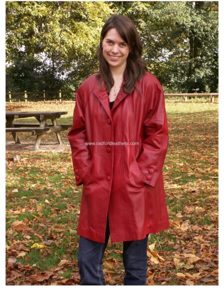 Ladies Leather Swing Coat