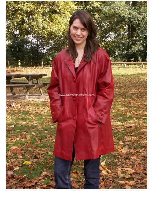 Ladies Leather Swing Coat