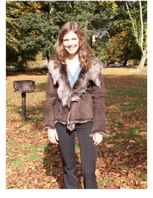Ladies Short Toscana Sheepskin Jacket - Image 6