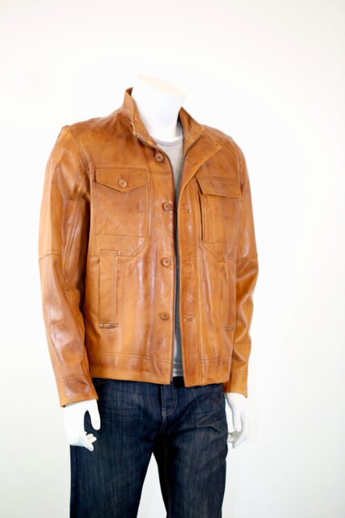 Men's Tan Leather Jacket