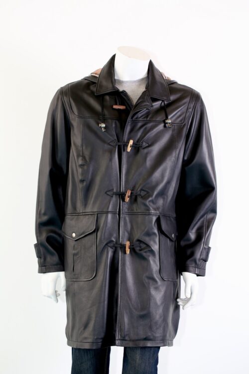 Men's Leather Duffle Coat - Image 6