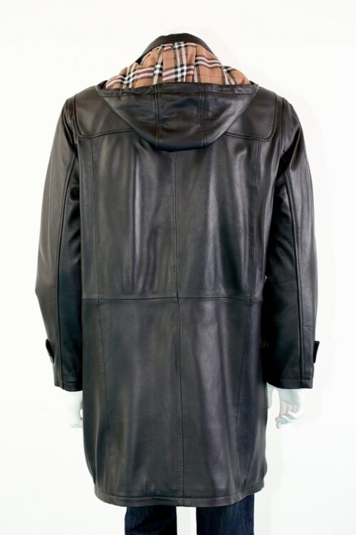 Men's Leather Duffle Coat - Image 7