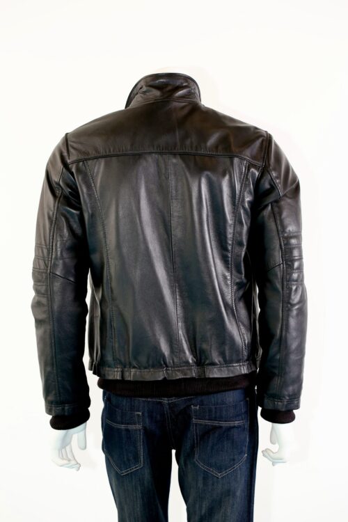 Men's Leather Bomber Jacket - Image 3