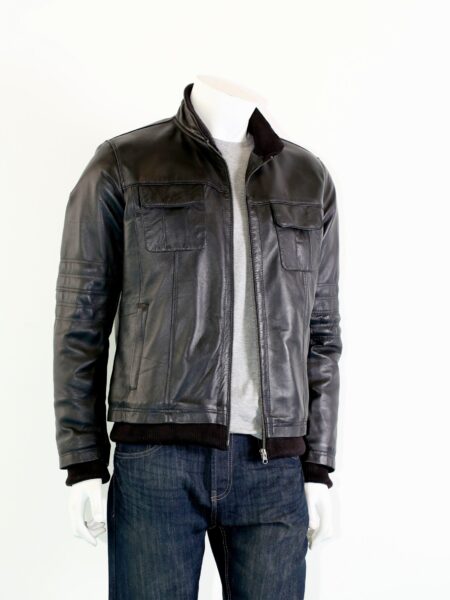 Men's Leather Bomber Jacket