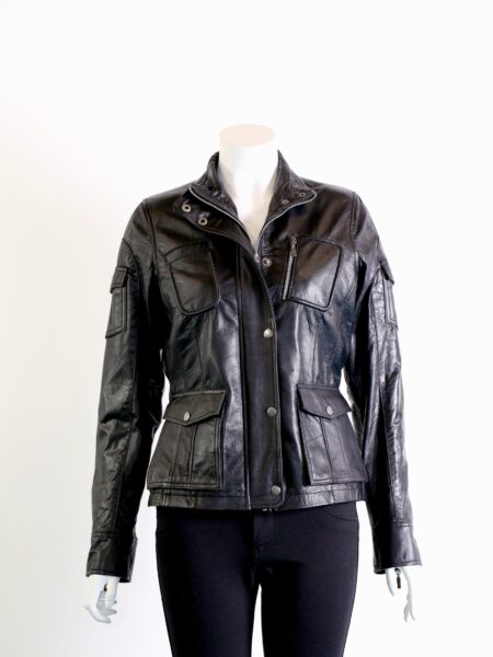 Ladies Leather Biker Jacket - available in Blue and Black