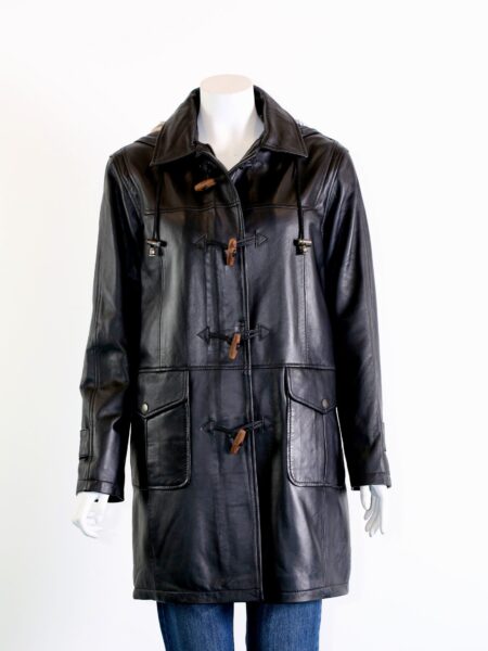 Ladies Leather Duffle Coat