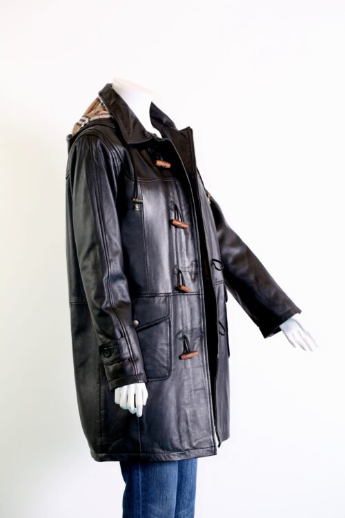 Ladies Leather Duffle Coat - Image 7