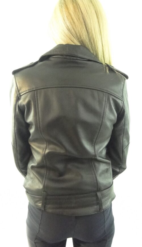 Women's Leather Biker Jacket - Image 3