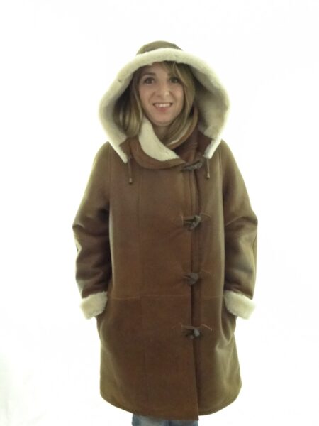 Ladies Shearling Sheepskin Duffle Coat