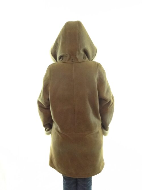 Ladies Shearling Sheepskin Duffle Coat - Image 7